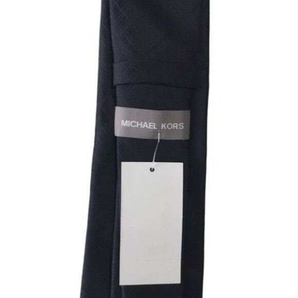 MICHAEL KORS, elegant polyester tie, black, for men, One Size. NWT. - Picture 5 of 5